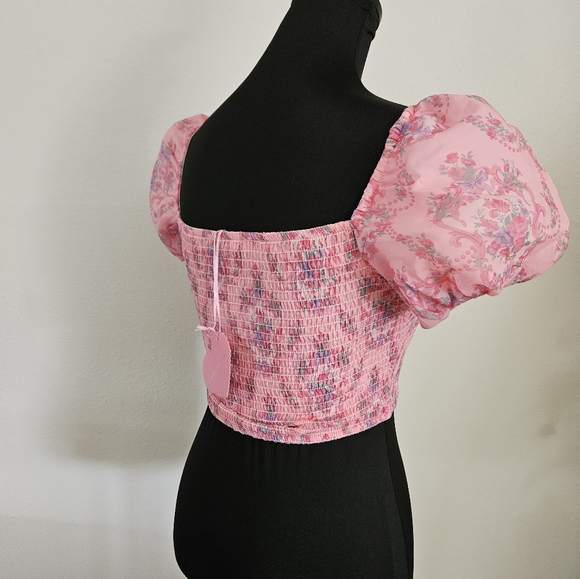 NWT Dolls Kill Sugar Thrillz Puff Sleeve Top - small - Picture 7 of 7